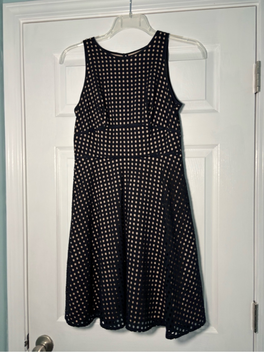 Ann Taylor LOFT Black Eyelet Dress with Cream Lining